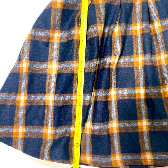 ModCloth Orange &Blue Plaid School Girl/Uniform Wool Blend Skirt Size M - Picture 9 of 10